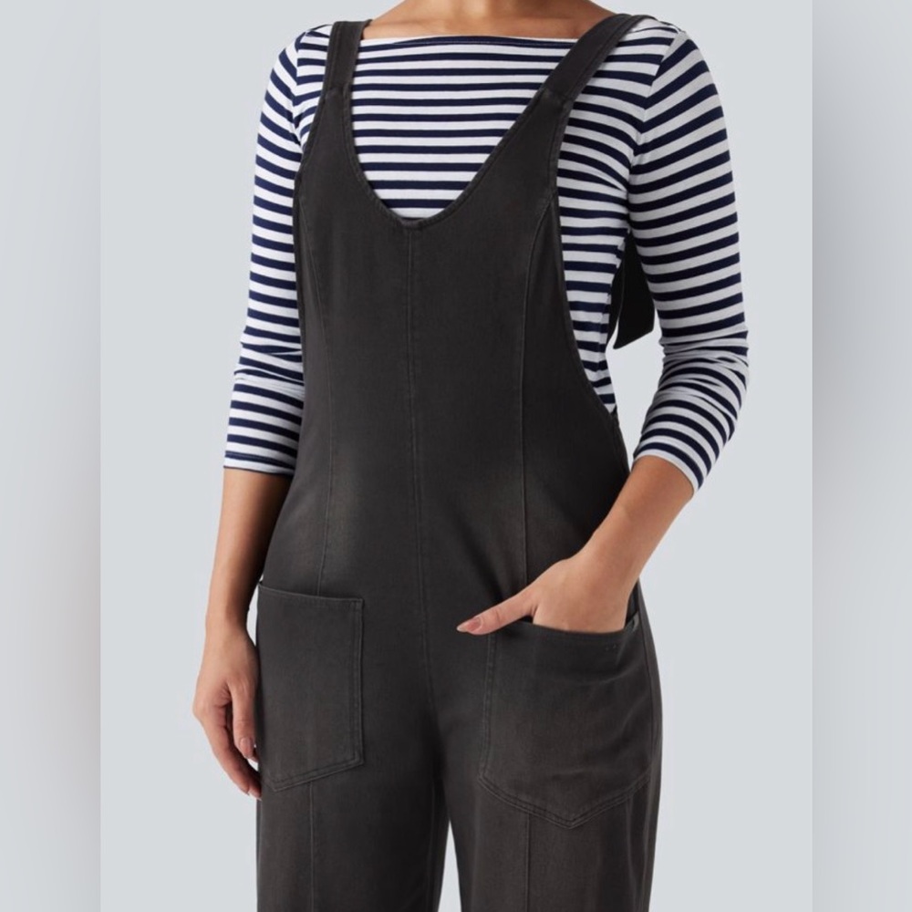 Halara Flex™ V Neck Adjustable Straps Washed Deni… - image 4